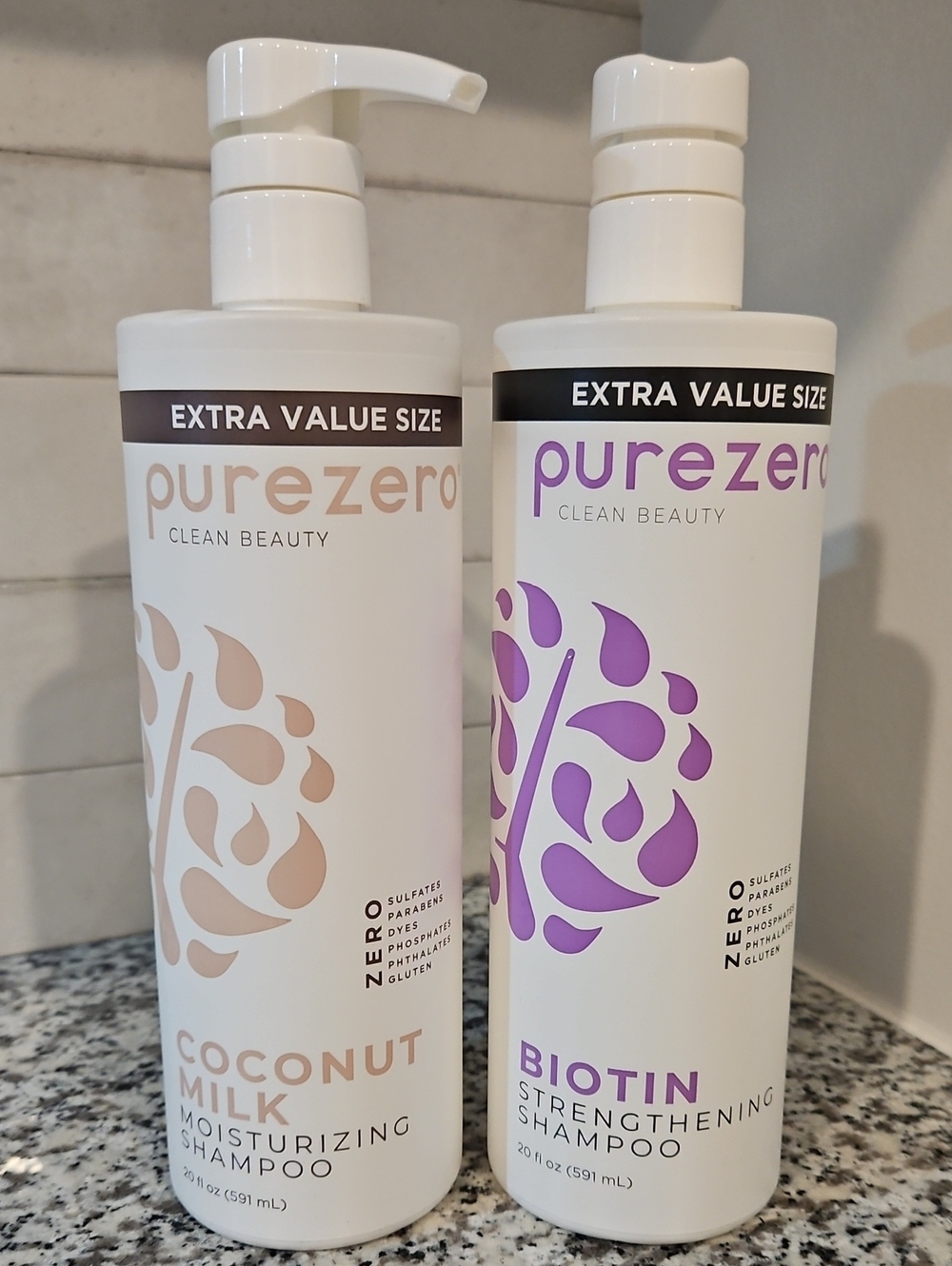 Purezero Coconut Milk/Biotin Moisturizing Strengthening Shampoo 20oz New